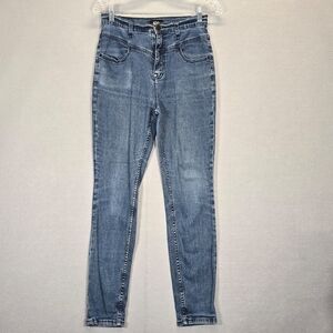 BDG Womens Jeans Size 26x27 Blue Denim Stretch High Rise Girlfriend Skinny Ankle
